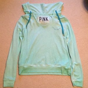 PINK sea foam green pullover light sweatshirt
